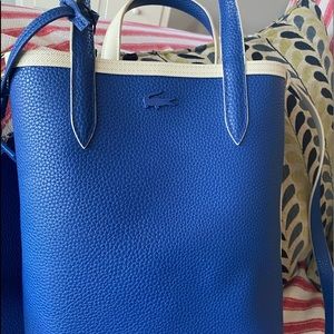 Reversible color two way Lacoste tote bag